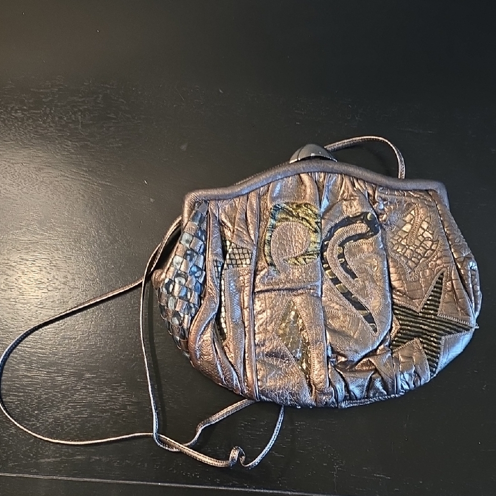 EUC Sharif Vintage Metallic Patchwork Purse